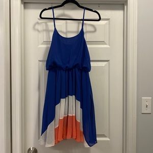 NWT Romeo & Juliet couture royal blue, pink and white dress. Size M